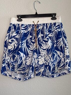 Bugatchi Blue & White Printed Men’s Drawstring Shorts